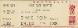 Gary Numan Southampton Ticket 1992